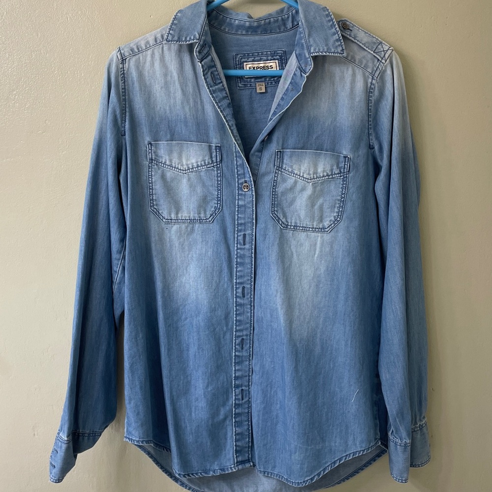 Express Light Blue Denim Shirt